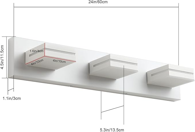 SineRise LED Modern Bathroom Vanity Light Fixtures, Matte White Modern Acrylic - Image 3