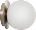 Modern Glass Globe Wall Sconce: Brushed Nickel Single Light by FeaseyFeaturedProducts