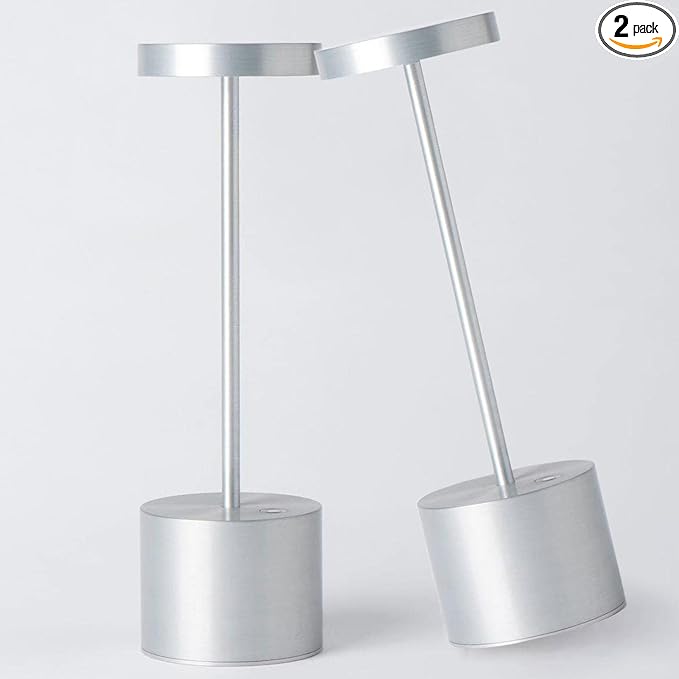 2Pack Cordless Table Lamp, Rechargeable LED Battery 5000mAh Metal USB Portable by YIBEN