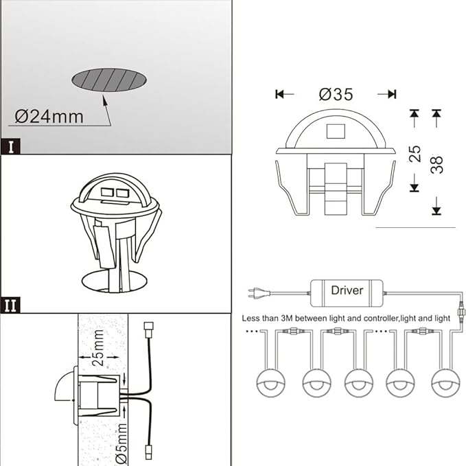 FVTLED Pack of 10 Low Voltage LED Deck Lights kit Φ1.38 Outdoor Garden Yard - Image 5