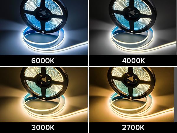 16.4FT COB LED Strip Lights Dimmable DC 12V 2700K Warm White 320LEDs COB Strip - Image 7