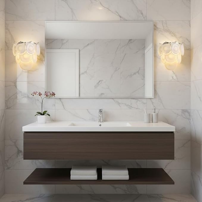 Modern Artistic Wall Sconce, Iridescent Layered Glass Disc Wall Lamp, Unique - Image 3