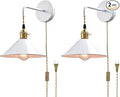 Plug-in Wall Lamp with Umbrella Shade, Bright White Wall Light Fixture Set of by JEENKAE