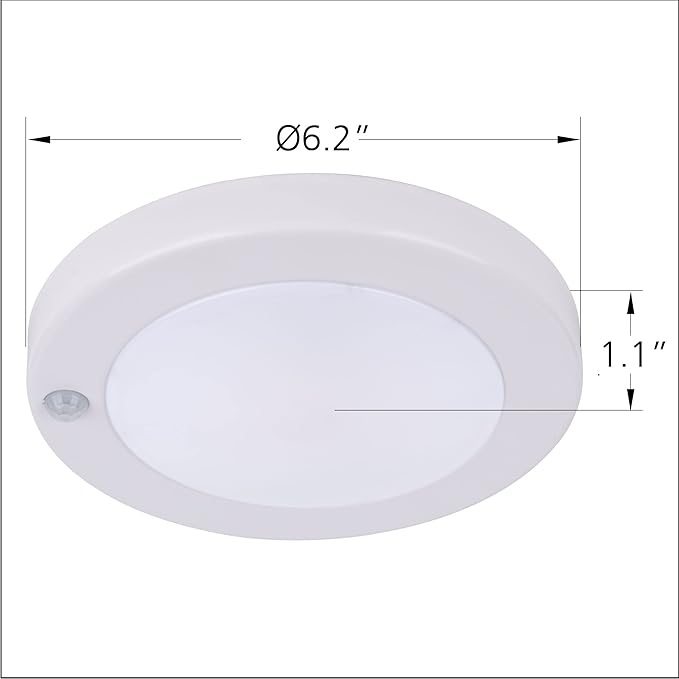 YoonLIT Flush Mount PIR Motion Sensor LED Ceiling Light, 6.2 Inch 10.5W 800 - Image 7