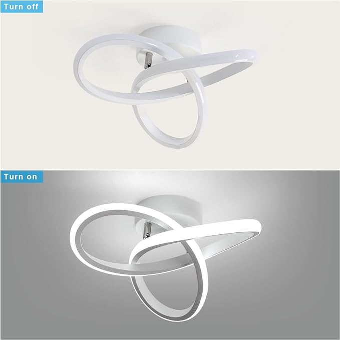 Modern LED Ceiling Light, 6500K White Light Spiral Aluminum Flush Mount Ceiling - Image 6