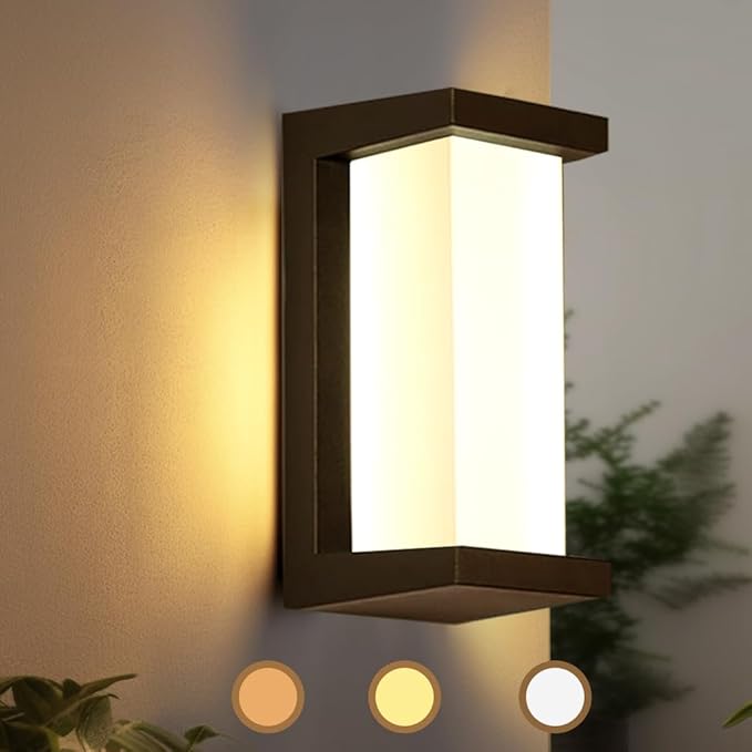 Black Exterior Lighting Fixtures, Rectangular Modern Front Porch Light Fixtures by iYogaled
