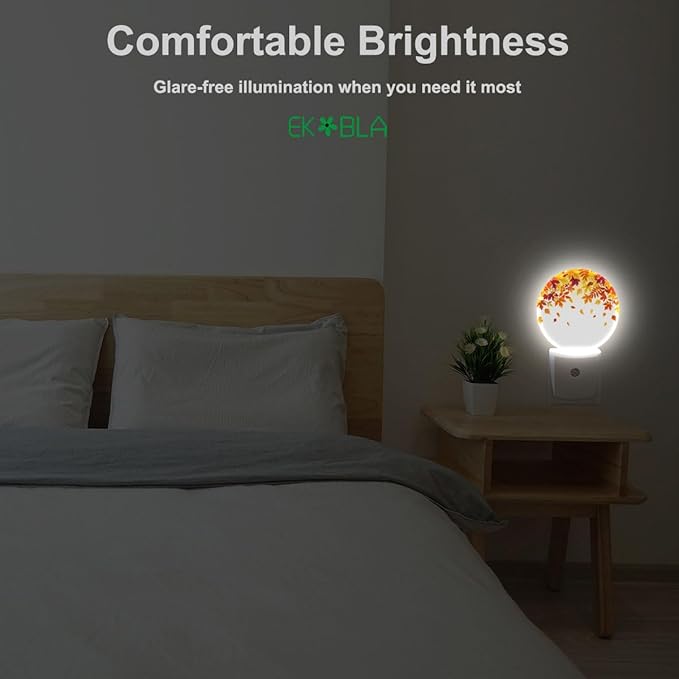 EKOBLA Autumn Falling Maple Leaf LED Night Light Dusk to Dawn Auto Sensor - Image 4