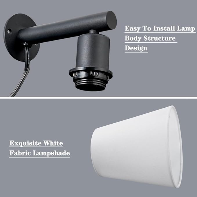 Plug in Wall Sconces Set of Two, Wall Lamp - Image 5
