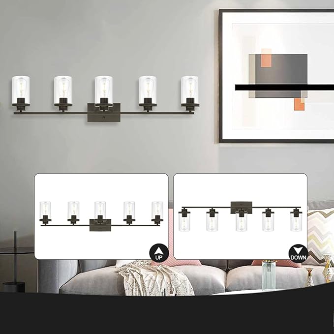 Modern Bathroom Vanity Light Fixtures Oil Rubbed Bronze Finished 5-Light - Image 5