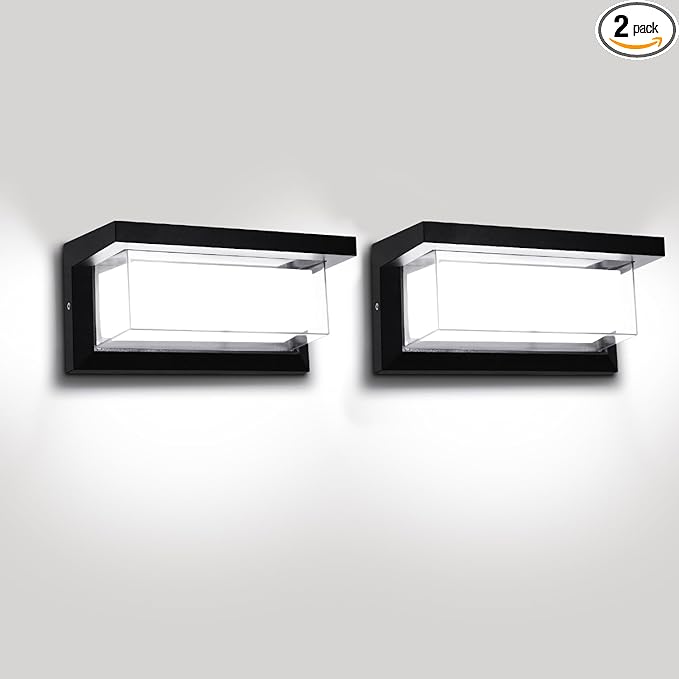 6000K Porch Lights Outdoor, 18W 1800LM LED Wall Light, IP65 Waterproof by BIRITALO