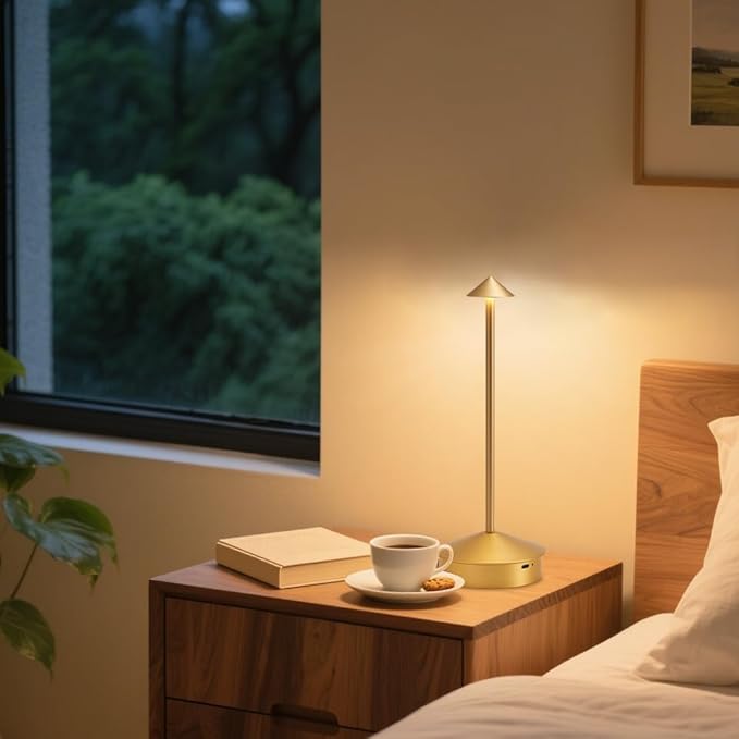 EJQ Cordless Table Lamp, Portable LED Table Light, Rechargeable 6000mAh Battery - Image 7