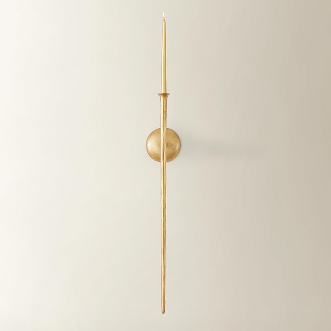 Z Gallerie Aspar Wall Sconce Long Candle Holder in Gold Finish, Retro Chic Wall by ZGallerie