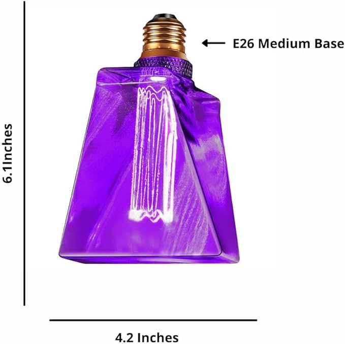 Next Glow Purple Light Bulbs LED Vintage Light Bulb 3.5W Equivalent 20W Ice - Image 4