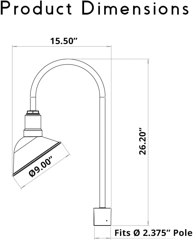 Steel Lighting Co. Venice Light | Outdoor Pole Top Mounted | 9 inch Dome | - Image 2