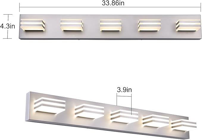 LED Wall Brushed Nickel Vanity Lights - Image 5