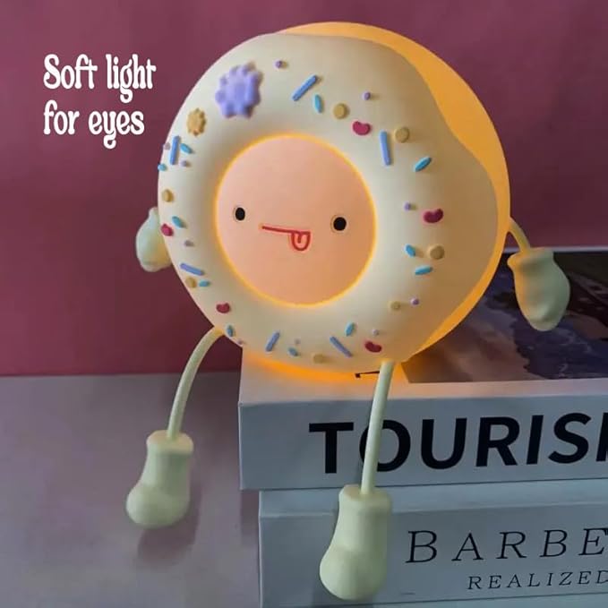 Cute Donut Night Light for Kids, Silicone Nursery Nightlight, Touch Control USB - Image 7