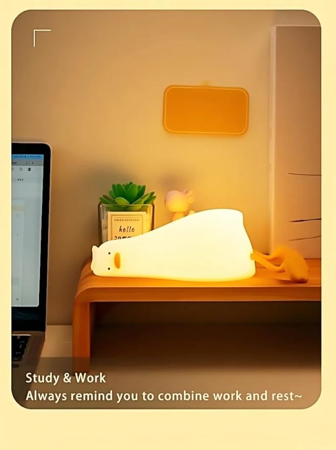 Lying Flat Duck Night Light for Kids, Cute Night Lamp, Soft Toddler Nightlight - Image 4