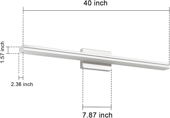 SineRise 40-Inch LED Modern Bathroom Vanity Light Bar, Chrome Modern Acrylic - Image 4