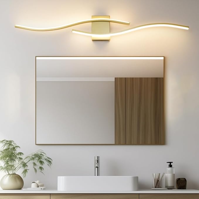 Modern Gold Bathroom Light Fixtures, LED Vanity Light - Image 7