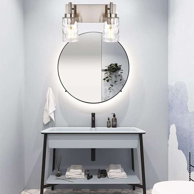 BONLICHT Bathroom Light Fixtures Modern 2 Light Brushed Nickel Vanity Light - Image 6