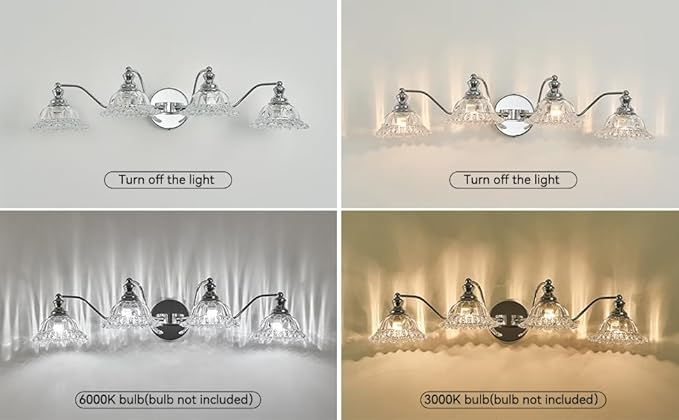 Chrome 4 Light Vanity Light Bathroom Light - Image 3