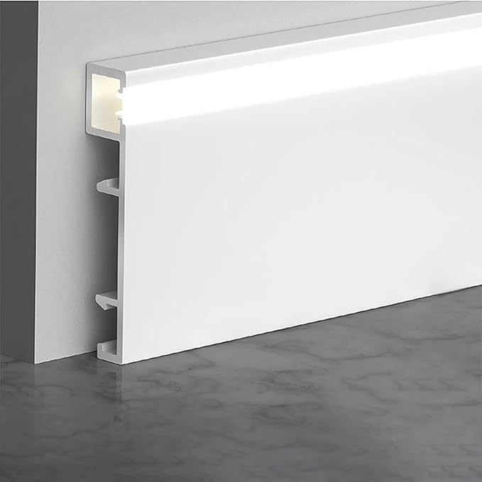 32 Pack LED Aluminum Metal Baseboard Trim 50 x 2500mm 1.97” x 8.2’ Total 262.5 by Kwweeoo
