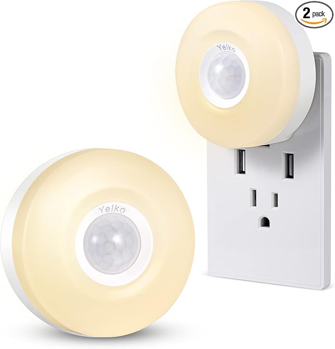 YELKO Night Lights Plug Into Wall, 200Lumen Super Bright Plug in Motion Sensor by YELKO