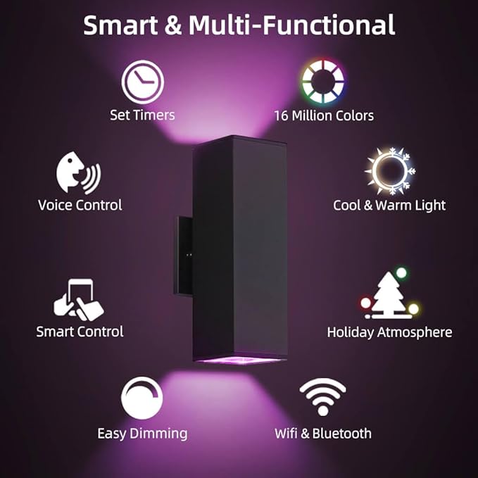 SHIMR Smart Outdoor Lights, RGBCW Color Changing Outdoor Lights, Modern - Image 4