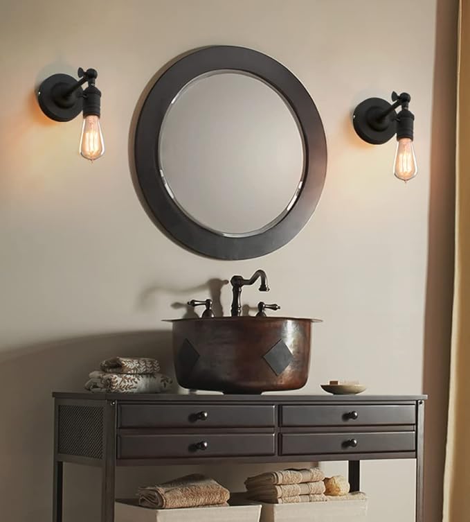PERMO Vintage Industrial Pole Wall Mount Mini Single Sconce Metal Wall Sconces - Image 5