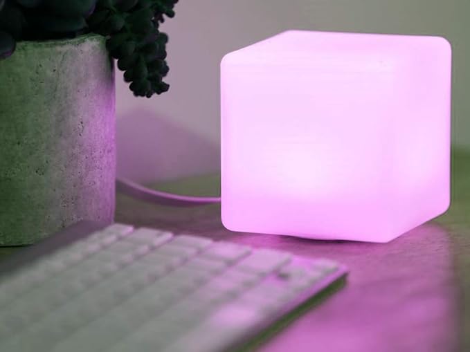 Mr.Go Rechargeable LED Color-Changing Light Cube 8", Dimmable Soothing Mood Lamp - Image 6