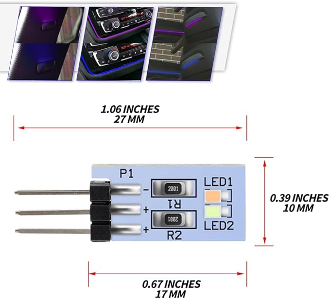 NJSBYL Blue/Purple Led B-Pillar Ambient Lighting Circuit Board Replacement - Image 7