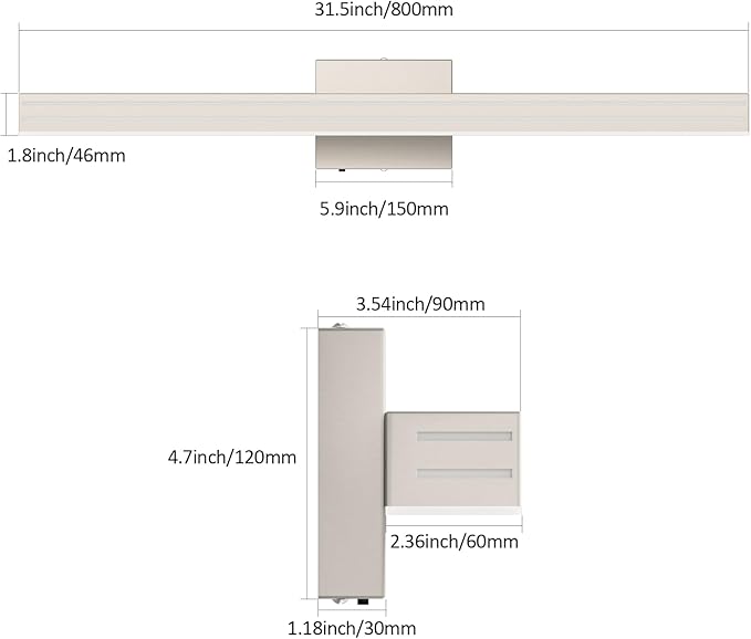 Ralbay 31.5inch Brushed Nickel Vanity Light - Image 6