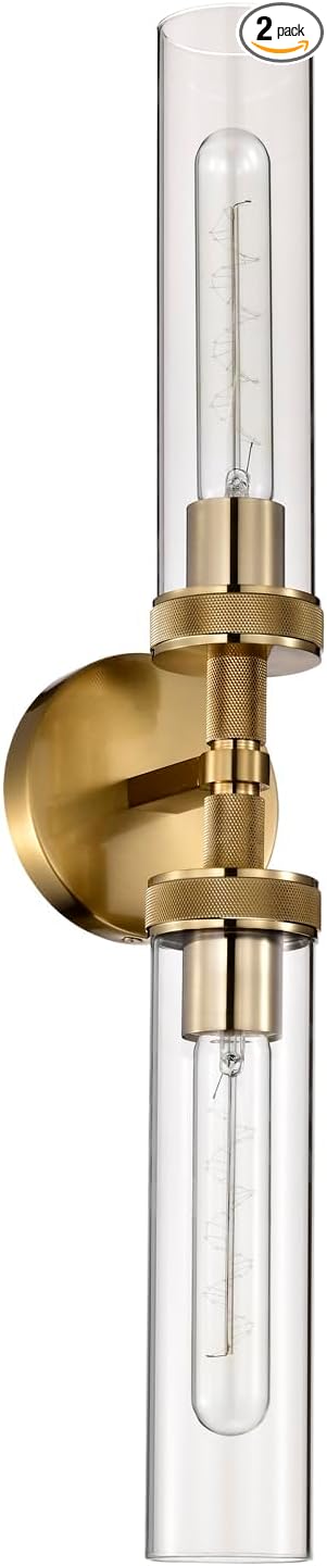 LaLuLa 2-Pack Bathroom Vanity Light Fixtures – Modern 2-Light Gold Wall Sconces by LaLuLaLighting