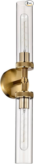 LaLuLa 2-Pack Bathroom Vanity Light Fixtures – Modern 2-Light Gold Wall Sconces by LaLuLaLighting