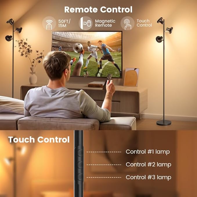 36W LED Tree Floor Lamp, Modern Dimmable Standing Lamp - Image 6