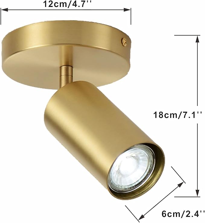 BOKT 1-Lights Modern LED Track Lighting Kit Brushed Gold Spotlight Fixtures - Image 2