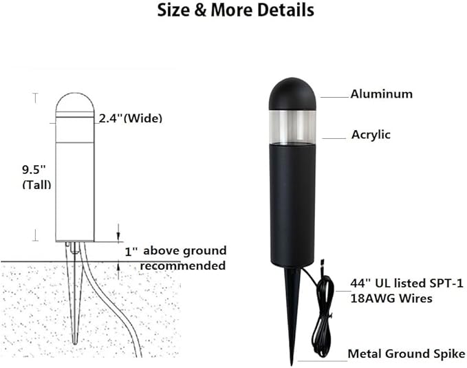 Arrownine Low Voltage Landscape Lighting Outdoor Bollard Pathway Lights - Image 2
