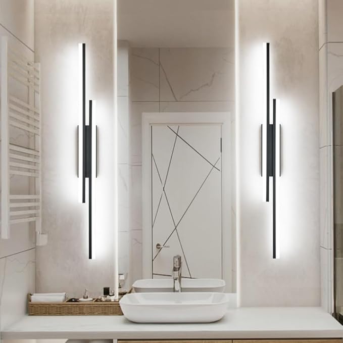 PRESDE 48 Inch LED Vanity Light Bar, Modern Black Bathroom Lighting Fixture - Image 2