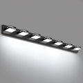 LED Modern Bathroom Vanity Light Fixtures, 7-Light 48-inch Dimmable Matte Black by LKHF