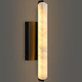 Alabaster Wall Sconces, 15in Black Alabaster Sconce, Modern Spanish Natural by RINGRAIN