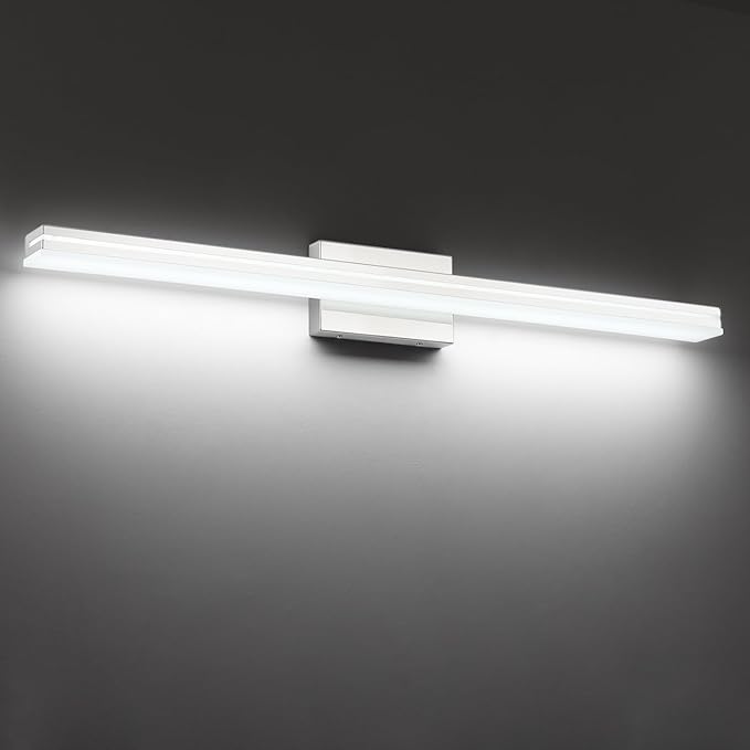 SineRise 40-Inch LED Modern Bathroom Vanity Light Bar, Chrome Modern Acrylic by SINERISELIGHTING