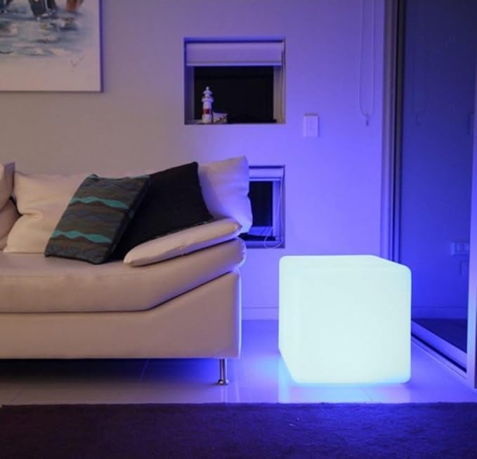 14 inch Versatile LED Cube Light Chair, Rechargeable Light Cubes Table w/Remote - Image 9