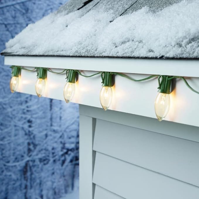 25 Pack C7 Clear Replacement Bulbs, C7 Outdoor Christmas String Light Bulbs - Image 6