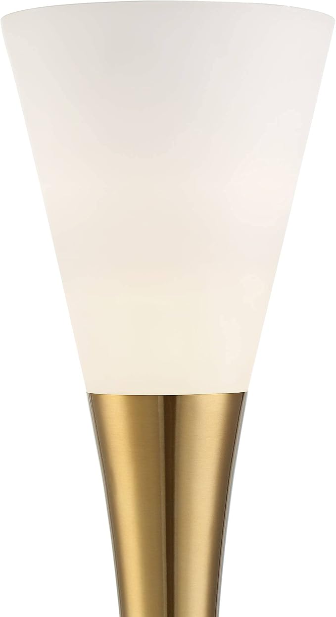 Possini Euro Design Piazza Mid Century Modern Glam Style Torchiere Floor Lamp - Image 3