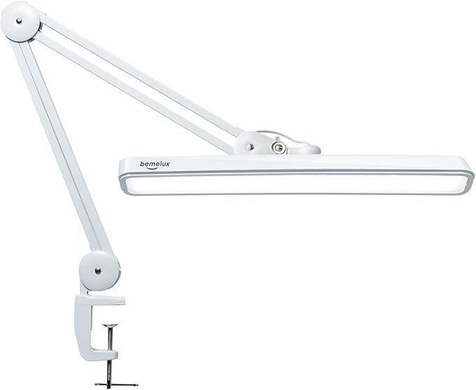 LED Architect Desk Lamp with Clamp, Metal Swing Arm 2000 Lumens Dimming Office by bemelux