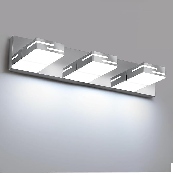 LED Modern Bathroom Vanity Light Fixtures, 3-Light 22-inch Dimmable Chrome by LKHF