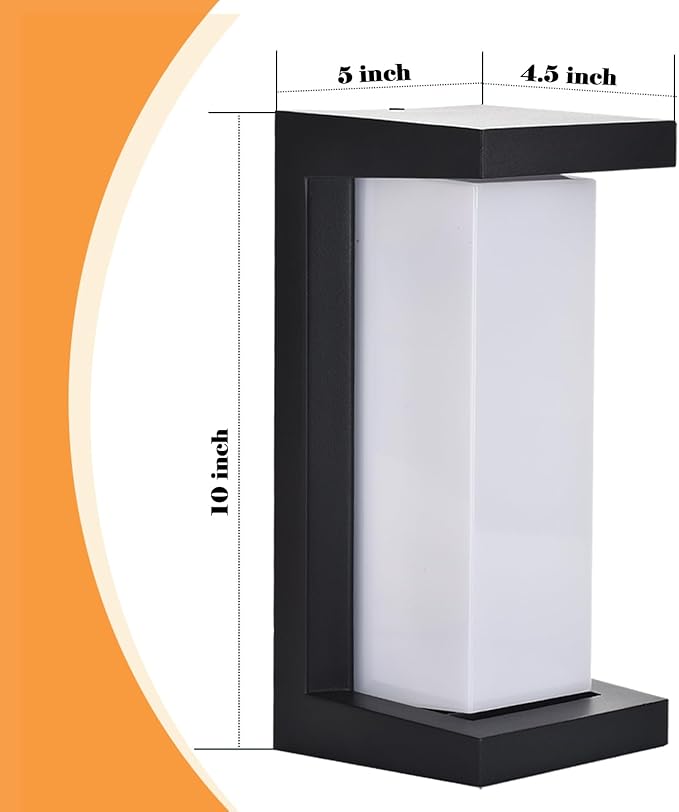 Black Exterior Lighting Fixtures, Rectangular Modern Front Porch Light Fixtures - Image 9