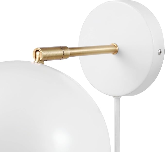 GLOBE Electric 52077 1-Light Plug-in or Hardwire Wall Sconce, Matte White - Image 8