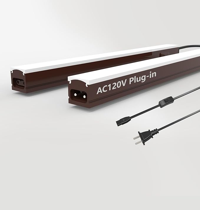 Under Cabinet Lighting Plug in, 24 Inch 2 Pcs, Linkable AC120V 3CCT by Leetdud