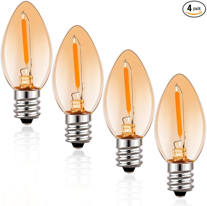 Emotionlite Night Light Bulbs, Amber LED C7 Bulb, 4W 5W 6W 7W Equivalent by Emotionlite